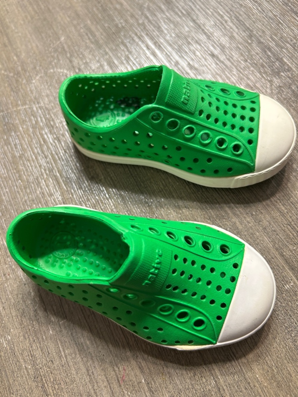 Native Kids Green Slip-On Water-Friendly Sneakers.